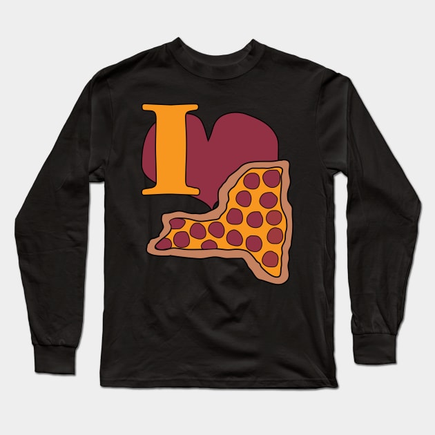I Love Pizza From New York Long Sleeve T-Shirt by pelagio